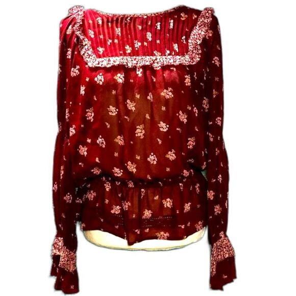 Joie Adrielle Silk Floral Ruffled Blouse Sz S - Picture 1 of 7